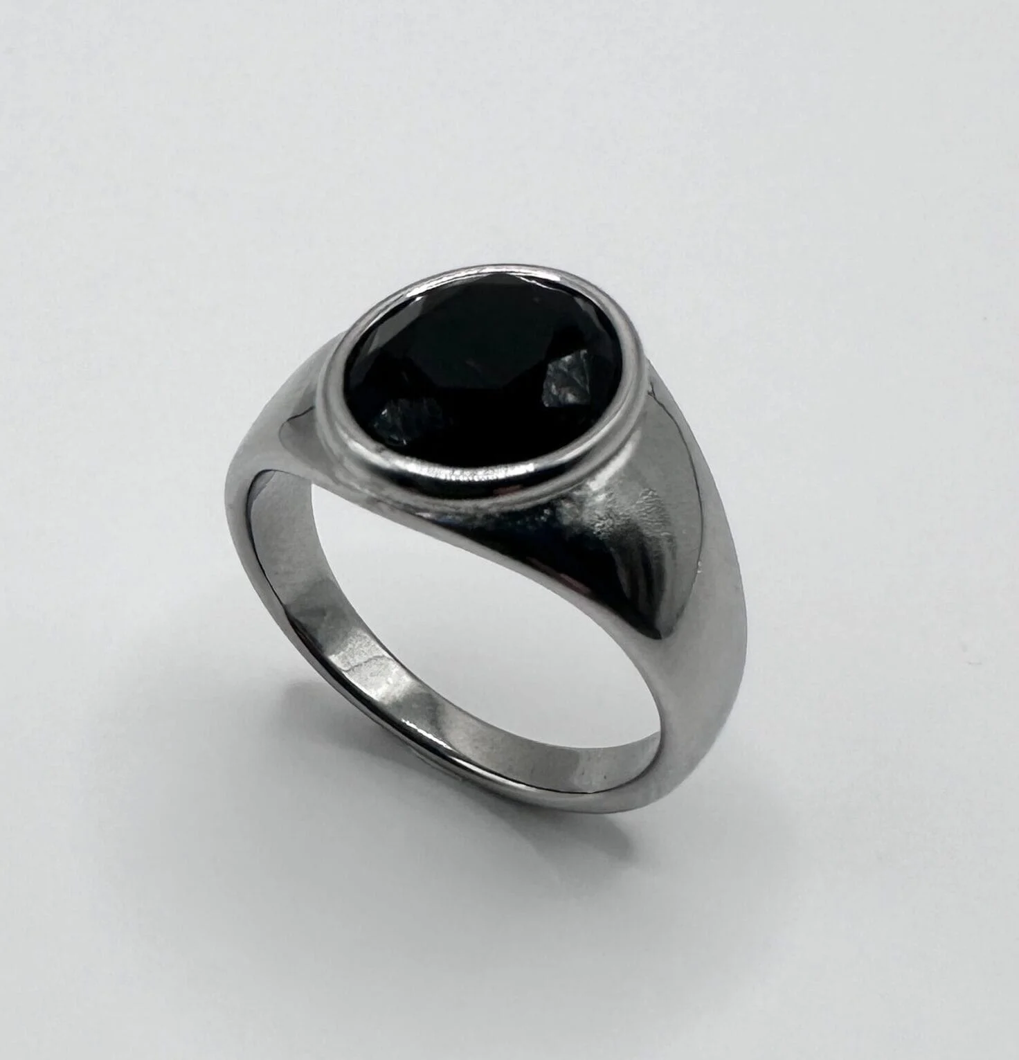 Bague Homme Acier Noir SAYF - Maison ZAFIR
