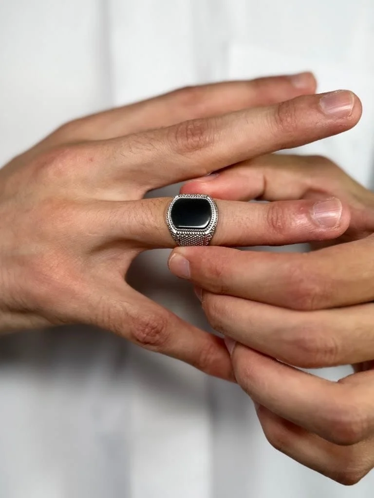 Bague ONYX Homme Acier Inoxydable - Maison ZAFIR
