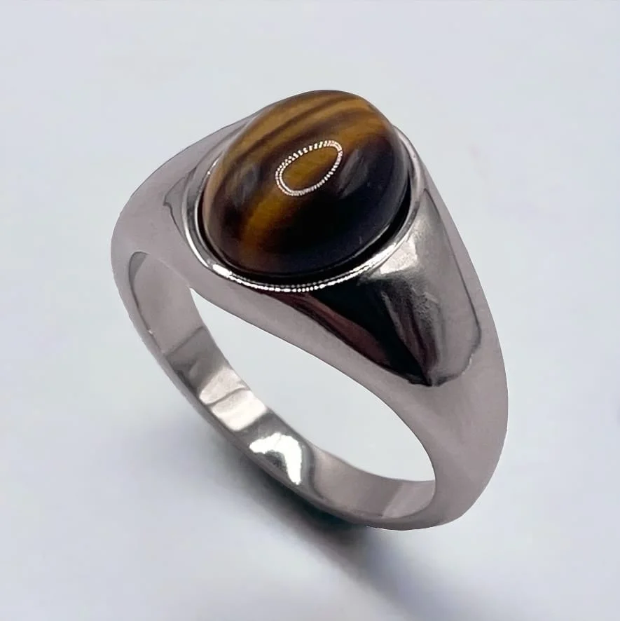 Bague Homme Acier Inoxydable Argent ZAIN - Maison ZAFIR