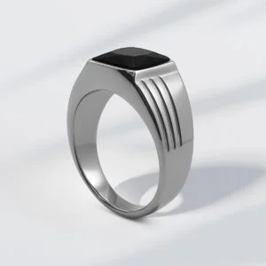 Bague Homme Acier Minimaliste KHALIS - Maison ZAFIR