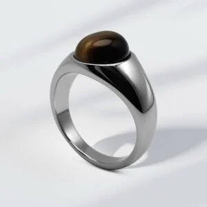 Bague Homme Acier Inoxydable Argent ZAIN - Maison ZAFIR