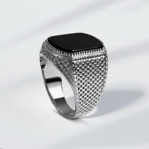 Bague ONYX Homme Acier Inoxydable - Maison ZAFIR