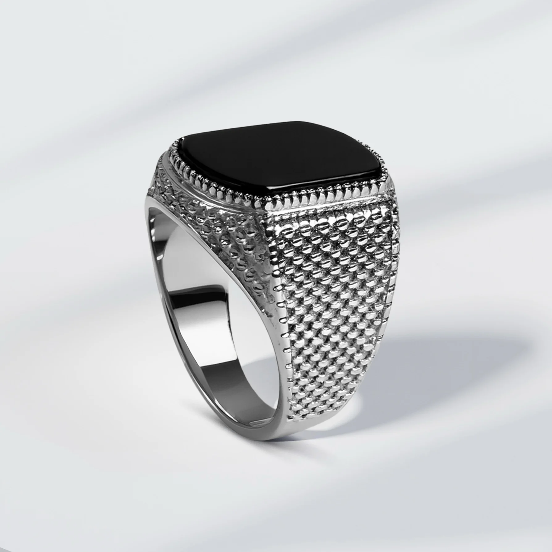 Bague ONYX Homme Acier Inoxydable - Maison ZAFIR