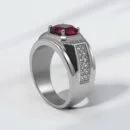 Bague EMIR homme acier inoxydable zircone - Maison ZAFIR