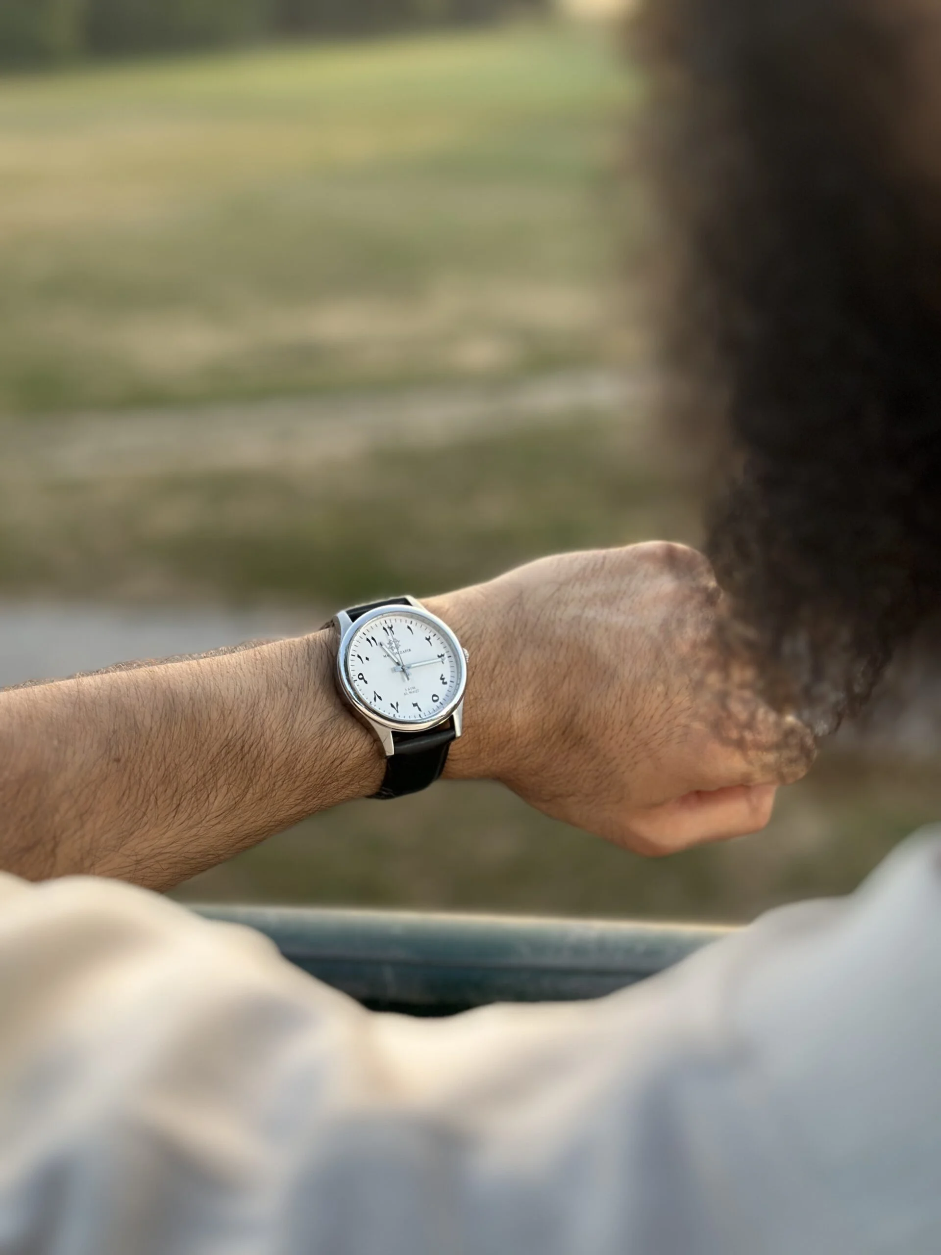 Montre AL WAQT Cuir Blanc Homme - Maison ZAFIR
