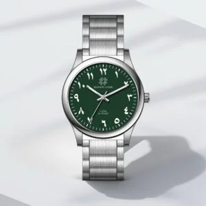 Montre AL WAQT Acier Vert Homme - Maison ZAFIR