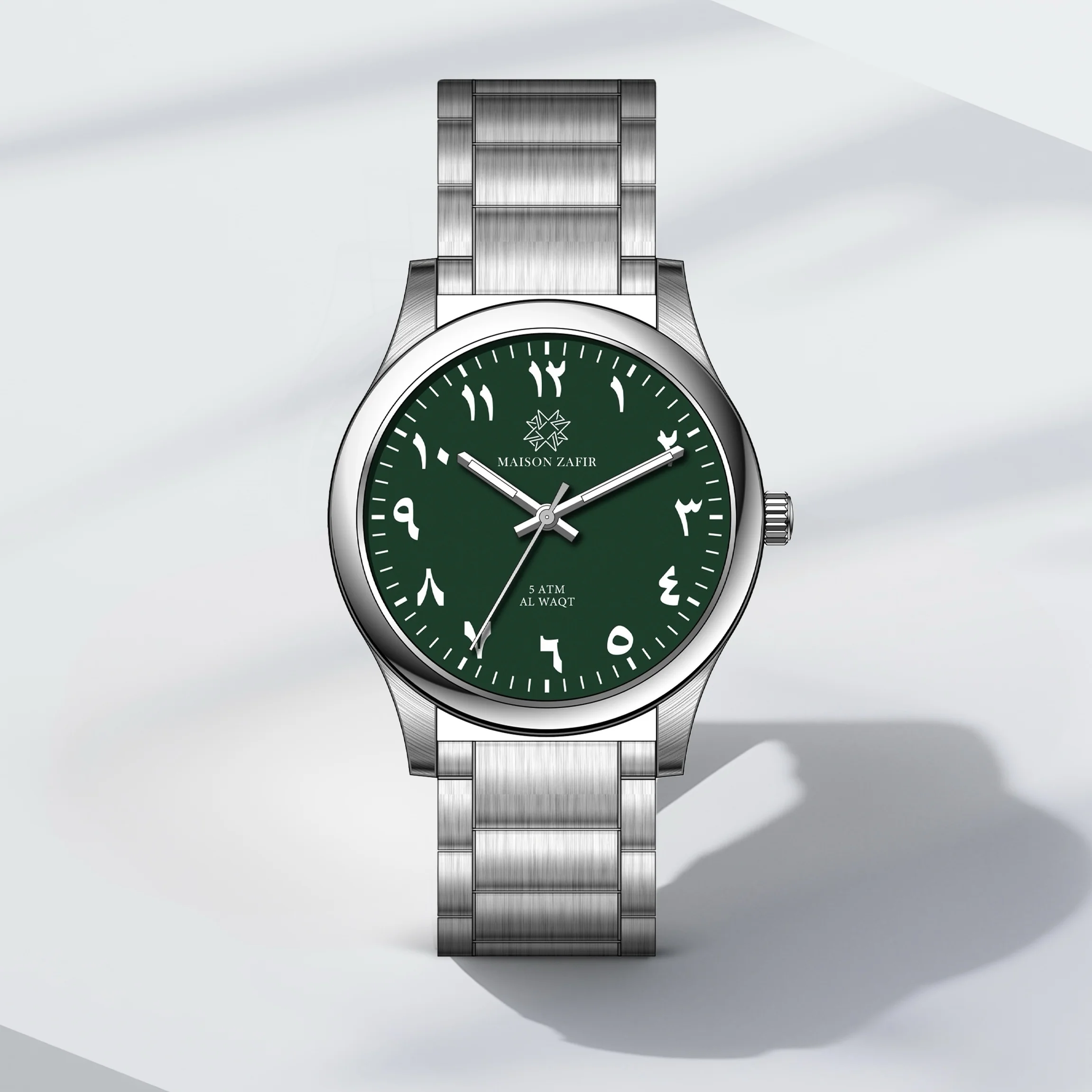 Montre AL WAQT Acier Vert Homme - Maison ZAFIR