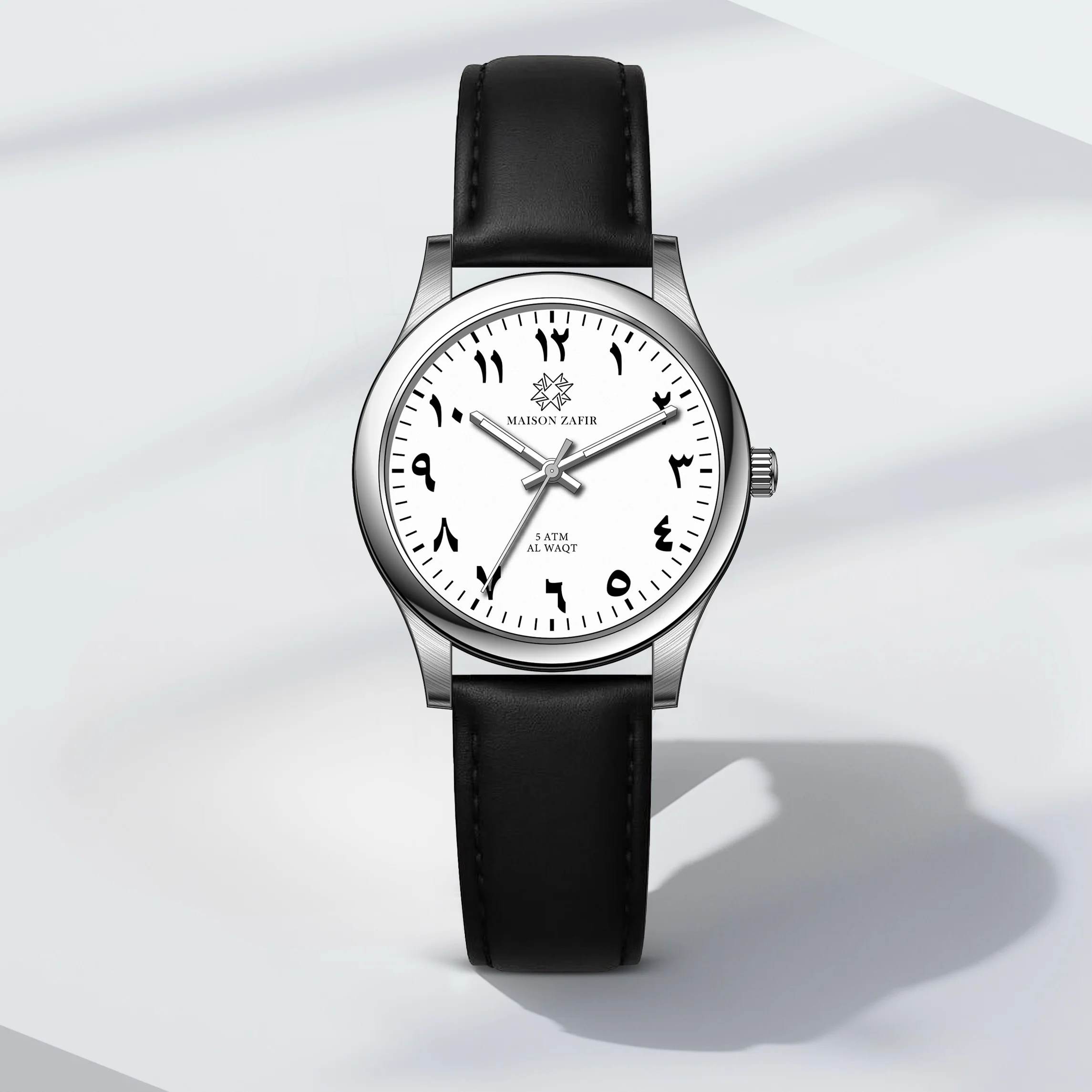 Montre AL WAQT Cuir Blanc Homme - Maison ZAFIR