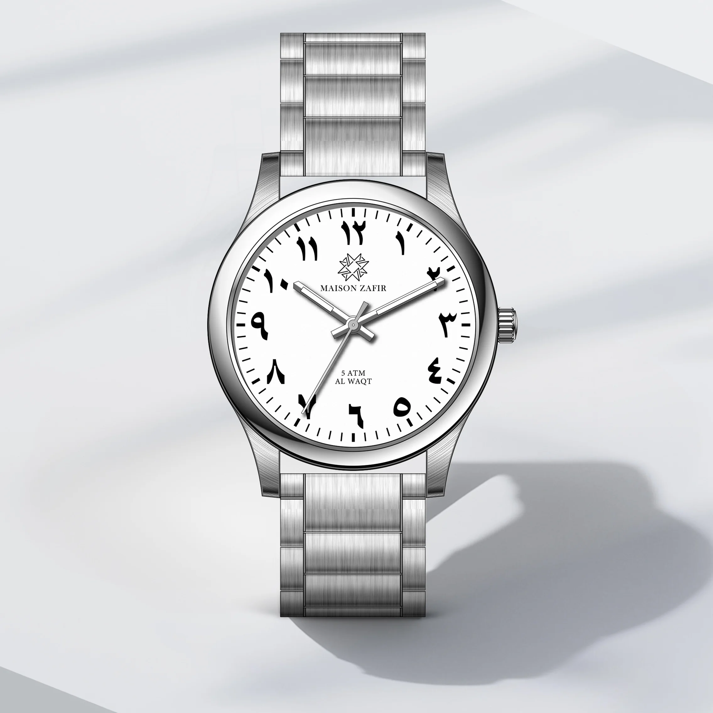 Montre AL WAQT Acier Blanc Homme - Maison ZAFIR