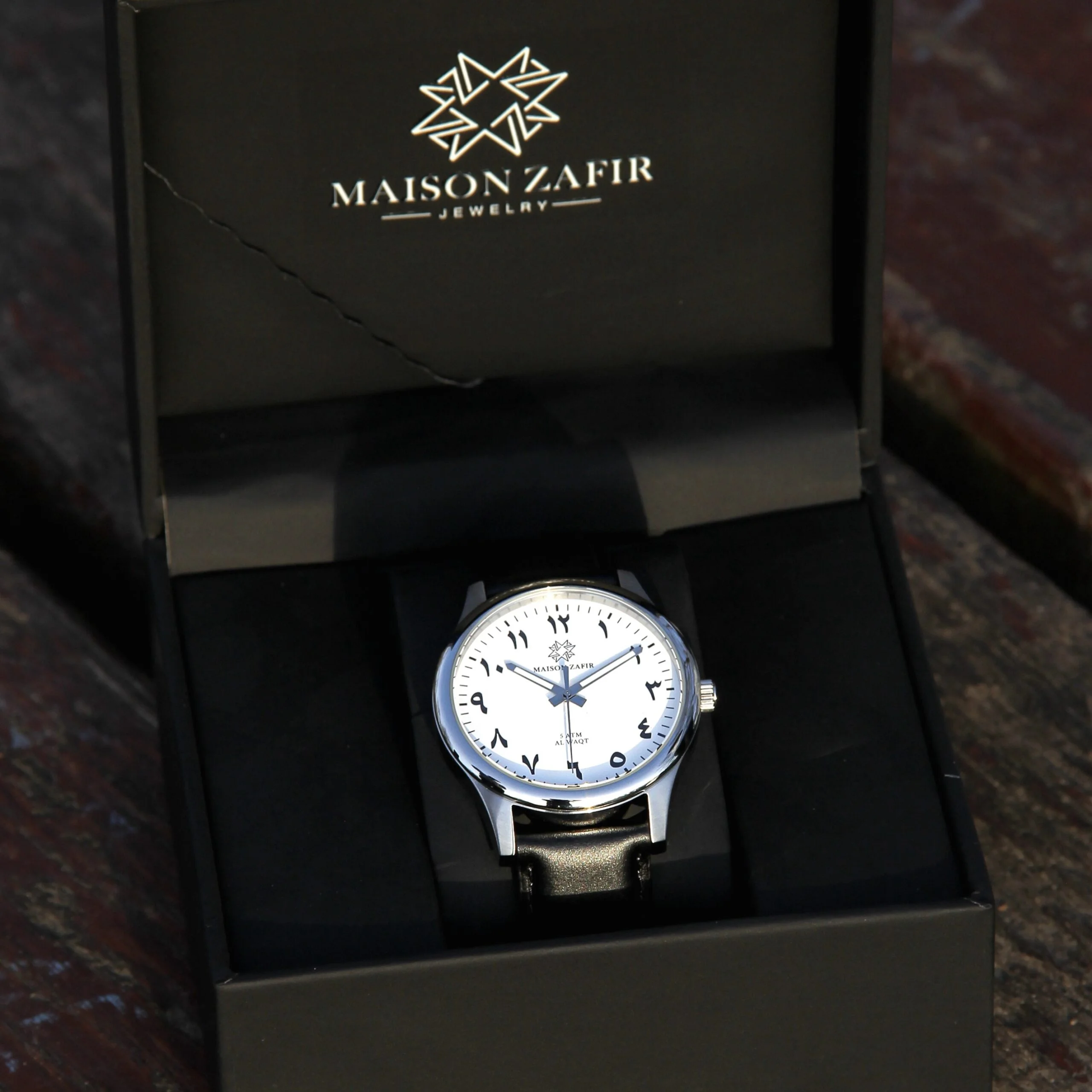 Montre AL WAQT Cuir Blanc Homme - Maison ZAFIR