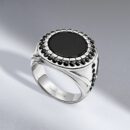 Chevalière homme acier 316L agate noire ORIGIN 01 Maison ZAFIR