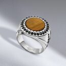 Chevalière homme acier 316L oeil de tigre ORIGIN 01 Maison ZAFIR